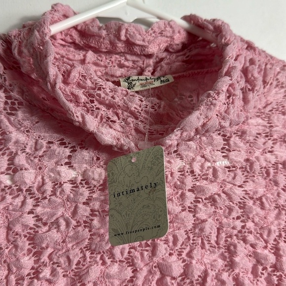 NWT Free People Day and Night Pink Lace Long Sleeve Bodysuit Small - Picture 6 of 12